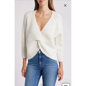 Hatley Crossover‎ Raglan Sleeve Sweater Ivory Size XL Wool Blend Soft Comfy